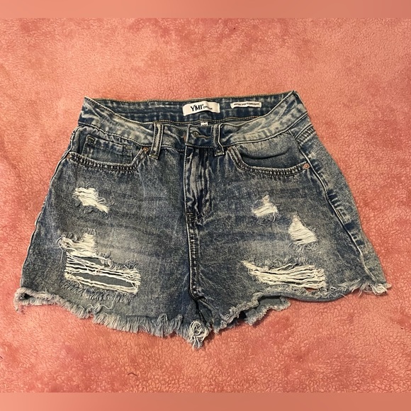 Denim High Rise Shorts - Picture 1 of 5